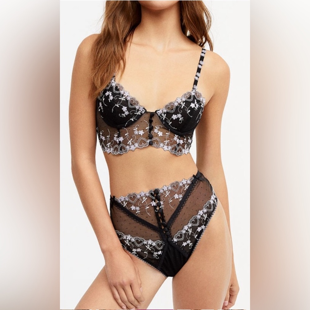 2pc NWT For Love & Lemons "Amour" Set, Retro Longline bra & panty - Picture 6 of 14
